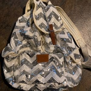 VS PINK shimmer drawstring backpack